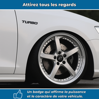 TurboStyle – Autocollant métal sport pour carrosserie auto