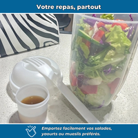 Bocal à salade nomade avec couvercle et couverts