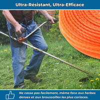 Fil de Débroussailleuse Ultra-Résistant en Nylon Torsadé – Haute Durabilité pour Entretien de Jardin