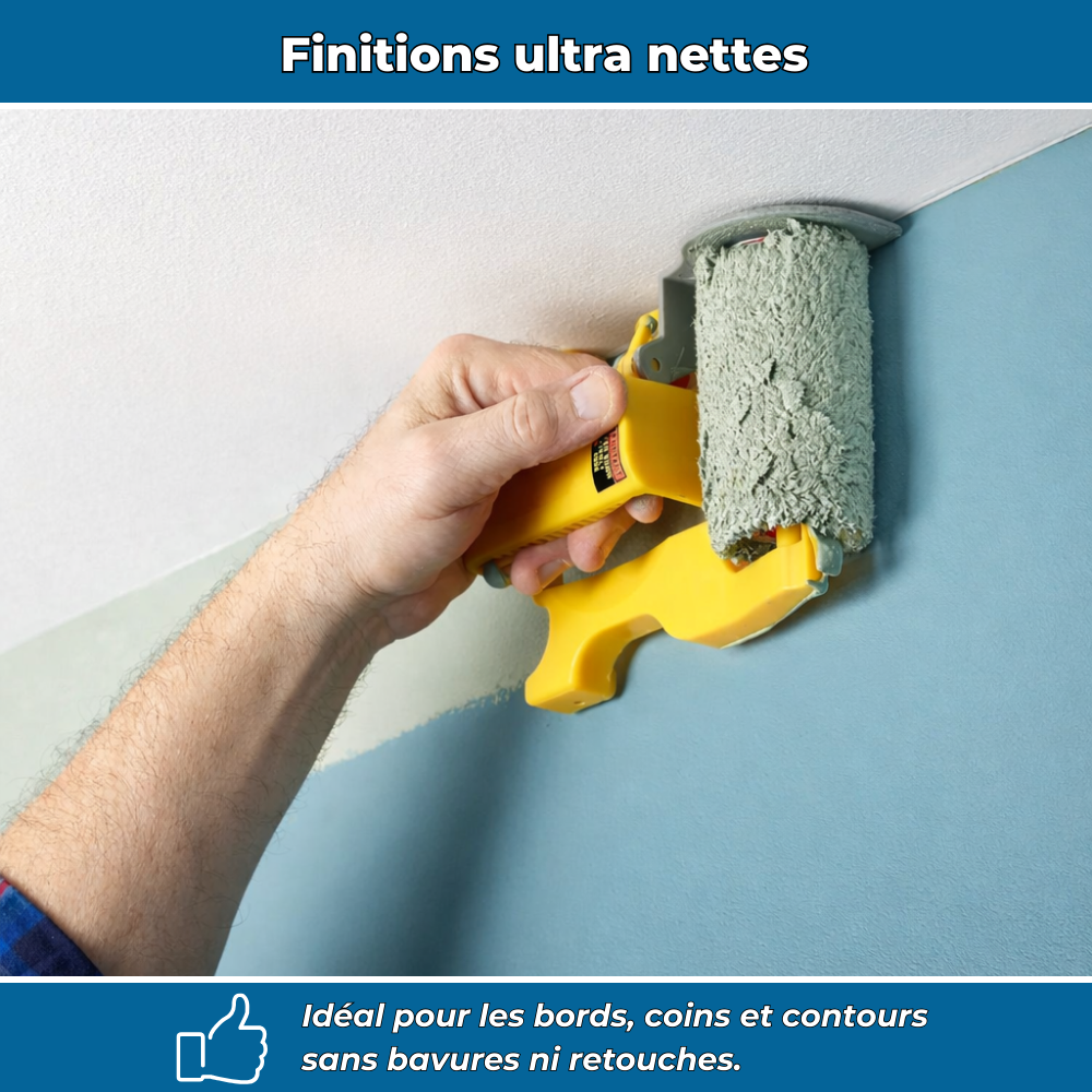 Paint Master | Rouleau de peinture pour bordures parfaites avec guide de précision anti-débordement
