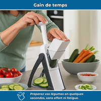 Slicéo – Mandoline manuelle multifonction en acier inoxydable