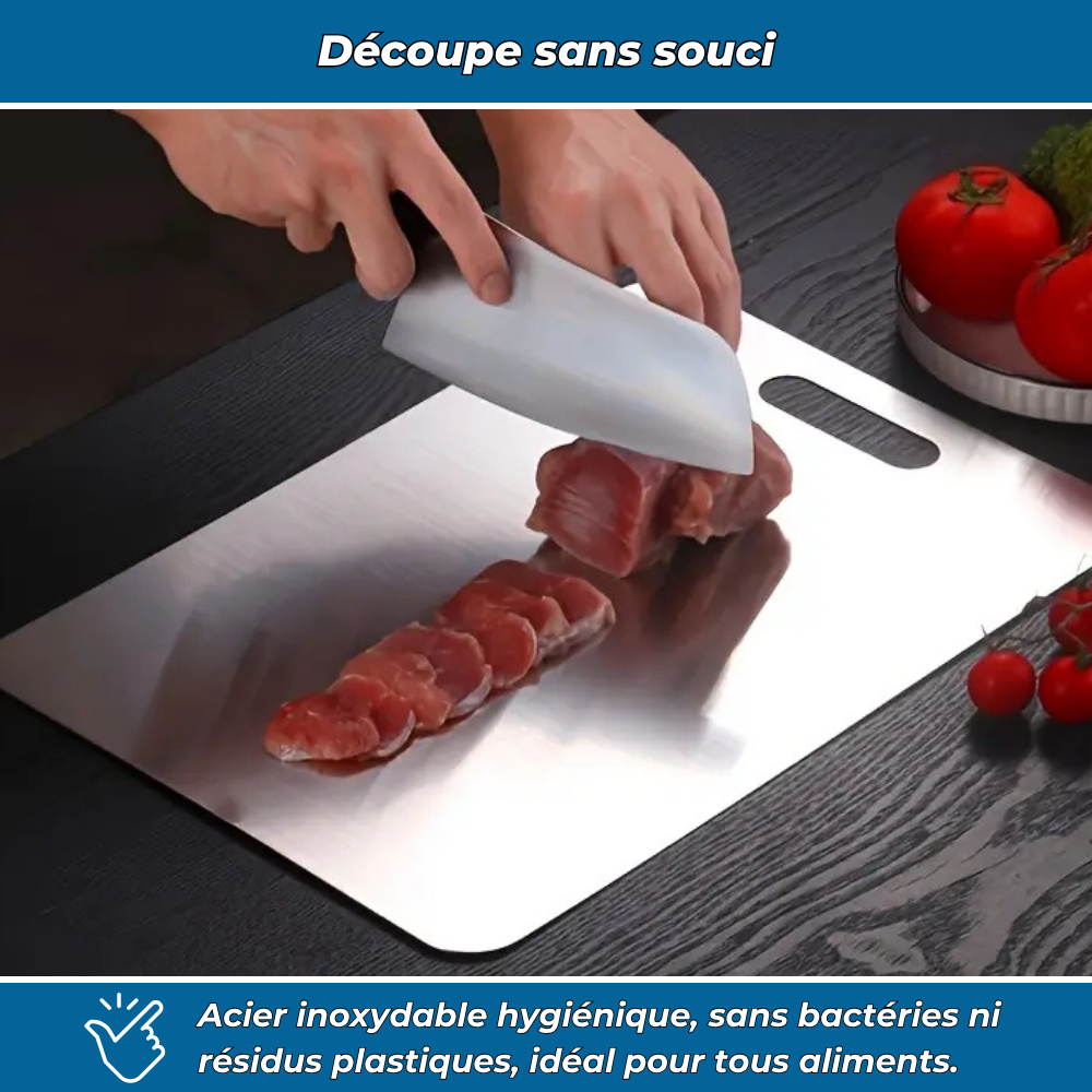 Planche à découper en titane anti-bactérienne double-face  | Durable et hygiénique