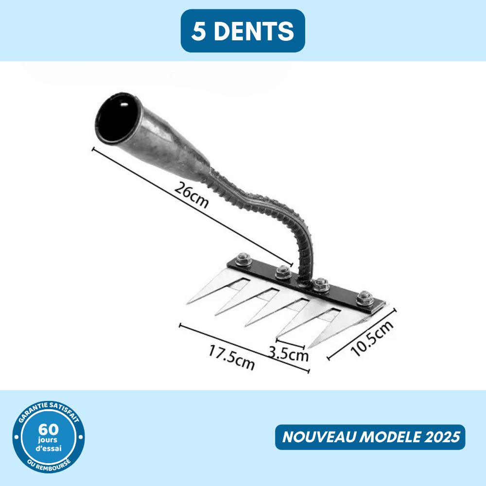 Râteau de Désherbage en Acier Robuste – Outil Résistant pour Entretien de Jardin et Élimination des Mauvaises Herbes