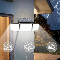 Lampe Solaire Sécurité 3 Têtes LED avec Détecteur de Mouvement – Projecteur Extérieur Étanche IP65, Autonomie 12h