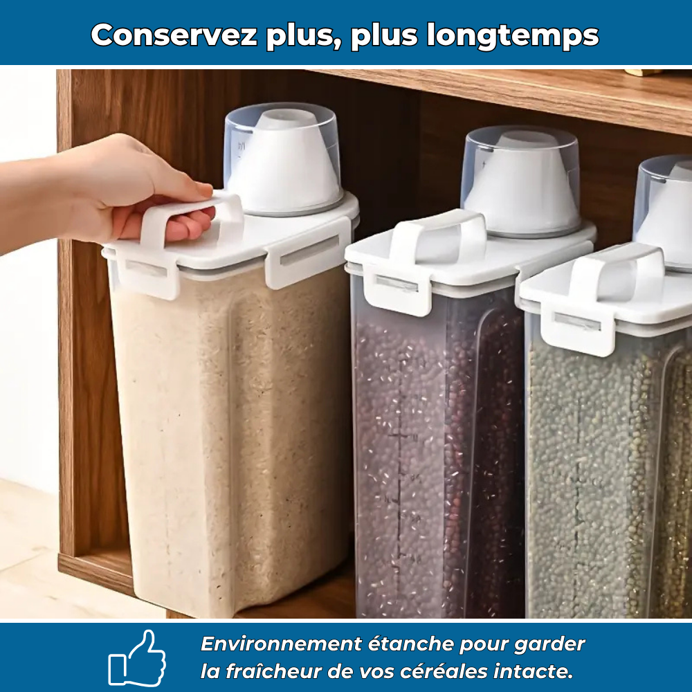 Conteneur hermétique pour riz et céréales - 2500ml