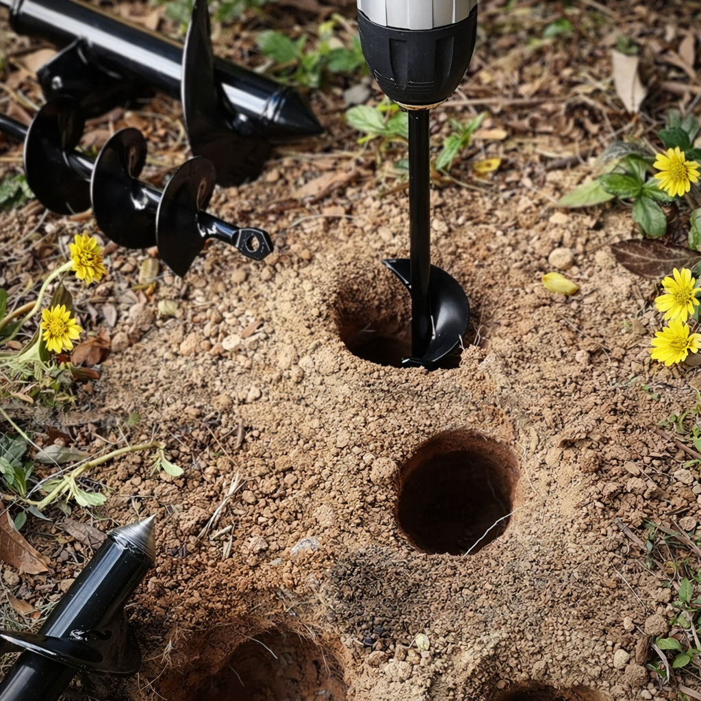 Foret de Terre pour Perceuse Jardin – Tarière Hélicoïdale Plantation Bulbes Piquets Sol