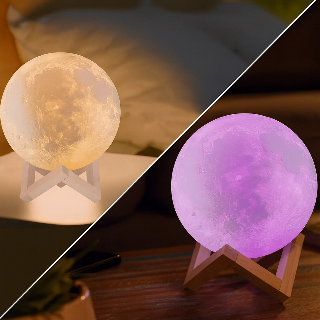 Lampe Lune LED 3D avec Télécommande – 128 Couleurs, Tactile, Minuterie, Décoration Chambre & Cadeau Romantique