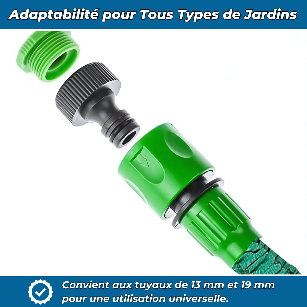 FlexiFlow｜Tuyau d’arrosage extensible｜8 modes de jets haute pression