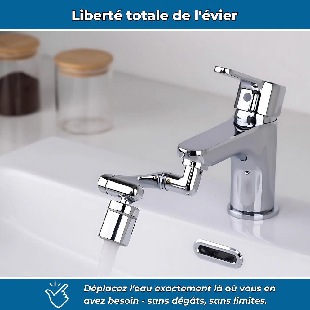 Robiflex - Extension Robinet 1440° Pivotant - Economiseur d'eau intégré