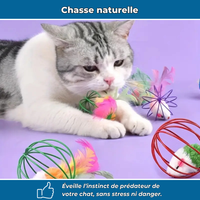 Balle cage interactive avec souris pour chat