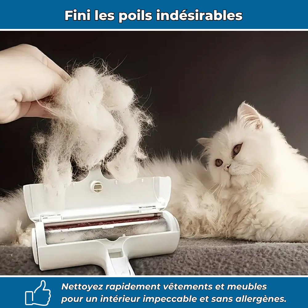 Brosse Anti-Poils  – Élimine les Poils de Chats et Chiens sur Vêtements et Canapés