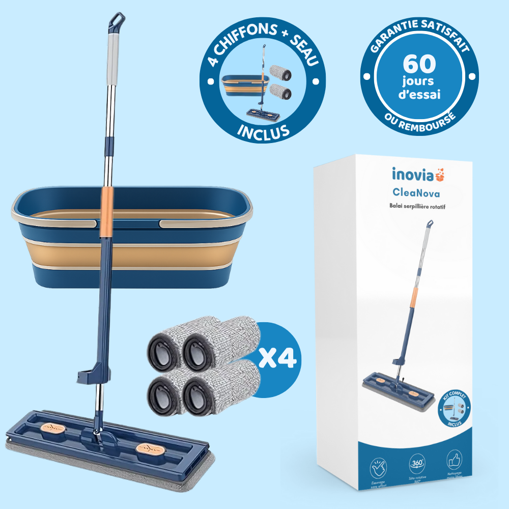 Cleanova | Balai serpillière rotatif avec technologie essorage intégré