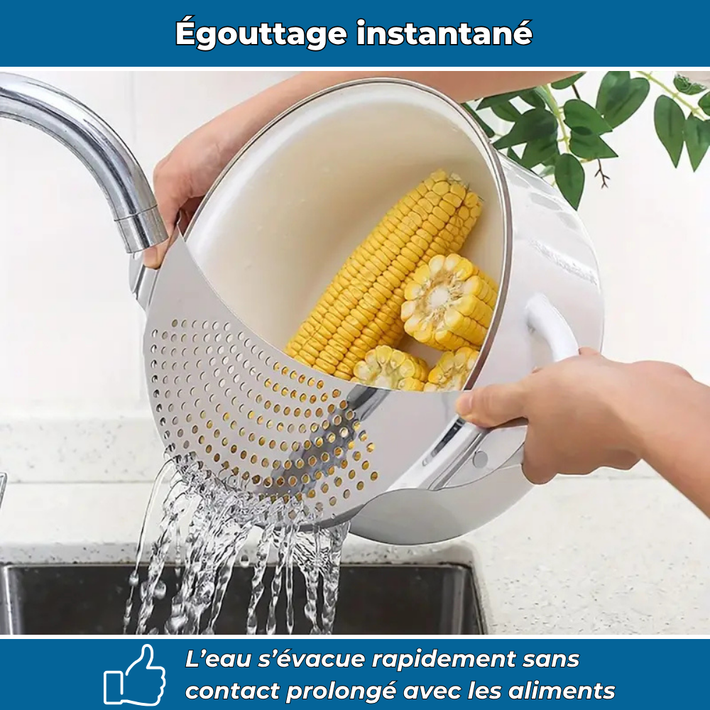 Rincéo – Égouttoir inox pour légumes et fruits