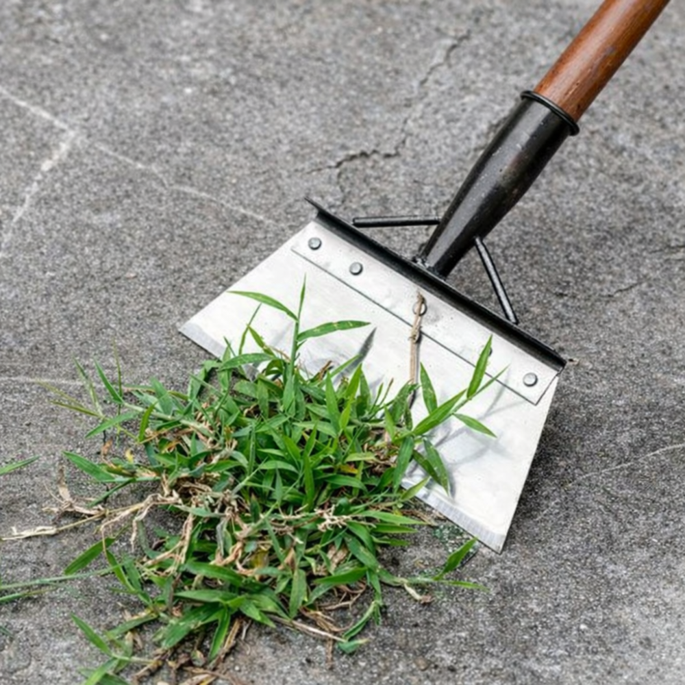 Raclette de désherbage en acier inoxydable manche long – grattoir jardin allées terrasse anti-mauvaises herbes