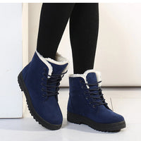 Bottes chaudes d'hiver à lacets pour femmes