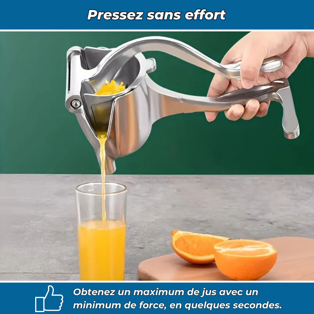 Agru'Max | Presse-agrumes manuel en acier | 3-en-1 pour jus frais