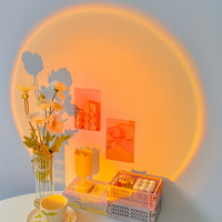 Lampe de projection LED effet coucher de soleil rotative USB – Lumière décorative et romantique pour chambre ou salon