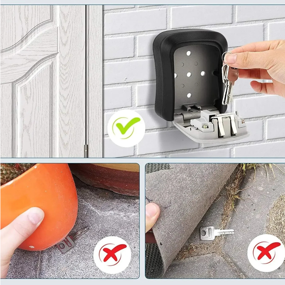 KeyLock – Boîte à clés murale extérieure sécurisée avec code à 4 chiffres