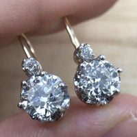 Boucles d'oreilles vintage en platine avec zirconium