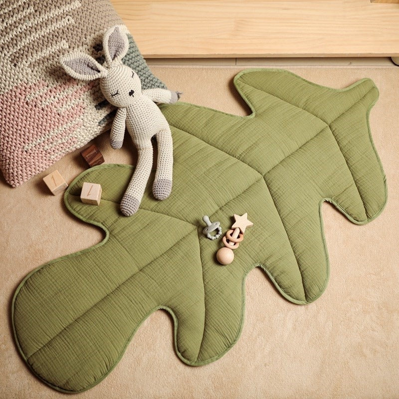 Tapis de jeu pour bébé en forme de feuille verte - Santeova