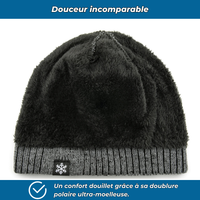 Bonnet tricoté doublé polaire