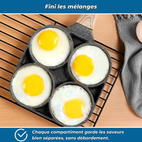 Poêle 4 compartiments antiadhésive pour petits-déjeuners variés