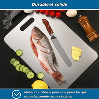 Planche à découper en titane anti-bactérienne double-face  | Durable et hygiénique