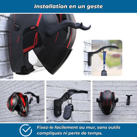 Crochet mural porte-casque moto polyvalent