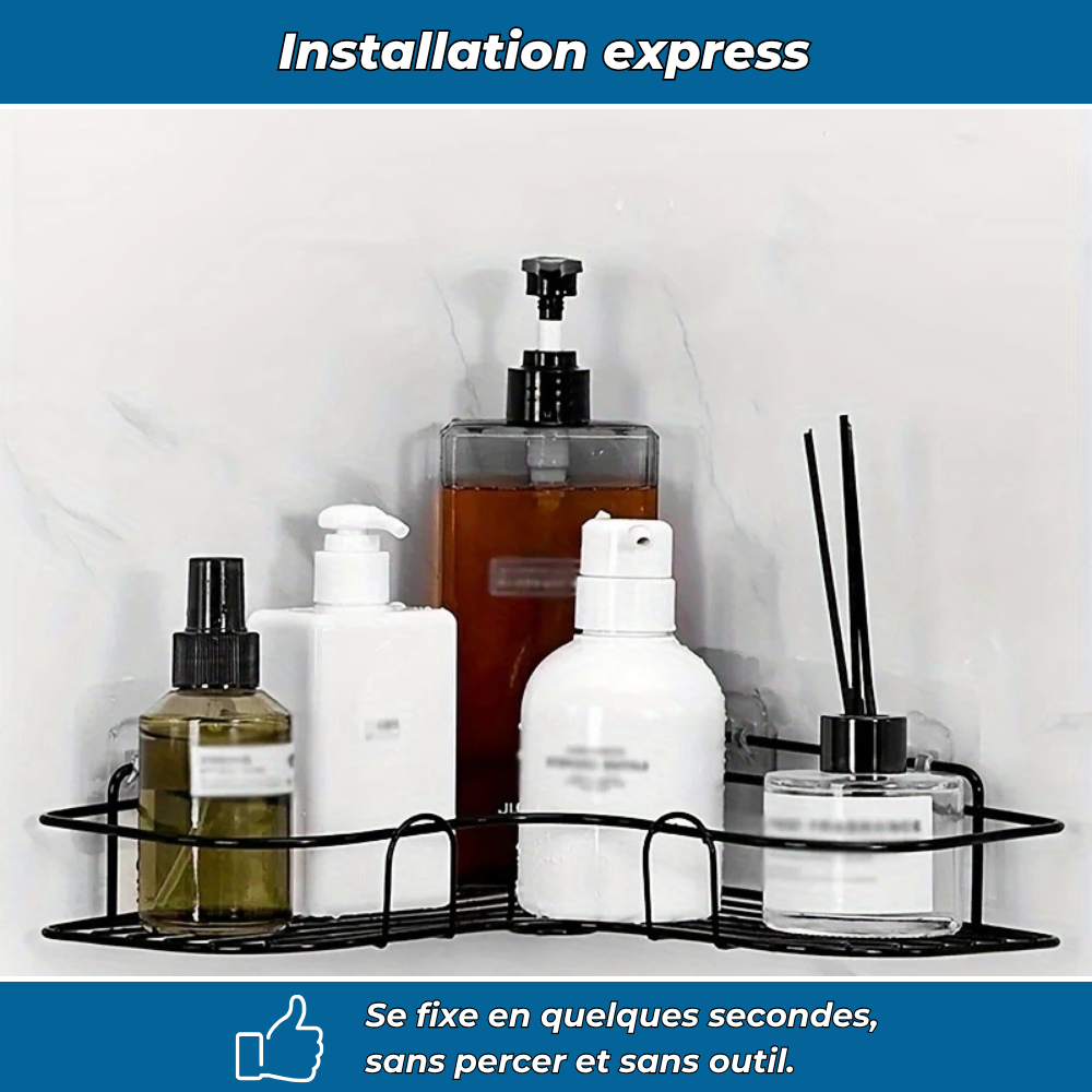 Étagère d’angle murale pour salle de bain