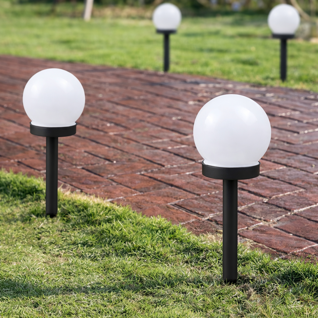 Lot de 3 Lampes Solaires Boule LED Extérieures Étanches – Éclairage Jardin Allée Pelouse Décoratif