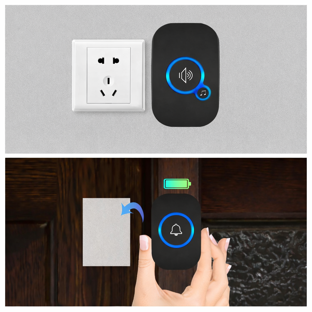Sonnette sans fil longue portée extérieure – Étanche, électronique, avec récepteur enfichable
