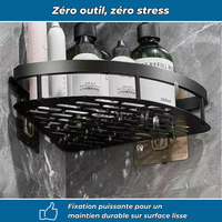 Étagères d’angle duo – Rangement pratique et sans perçage (Lot de 2)