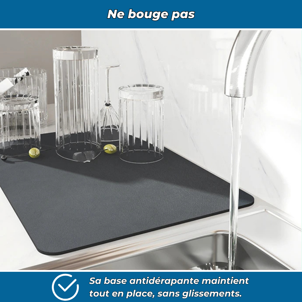 Tapis absorbant antidérapant pour machine à café