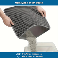 Tapis attrape-litière double couche pour chats