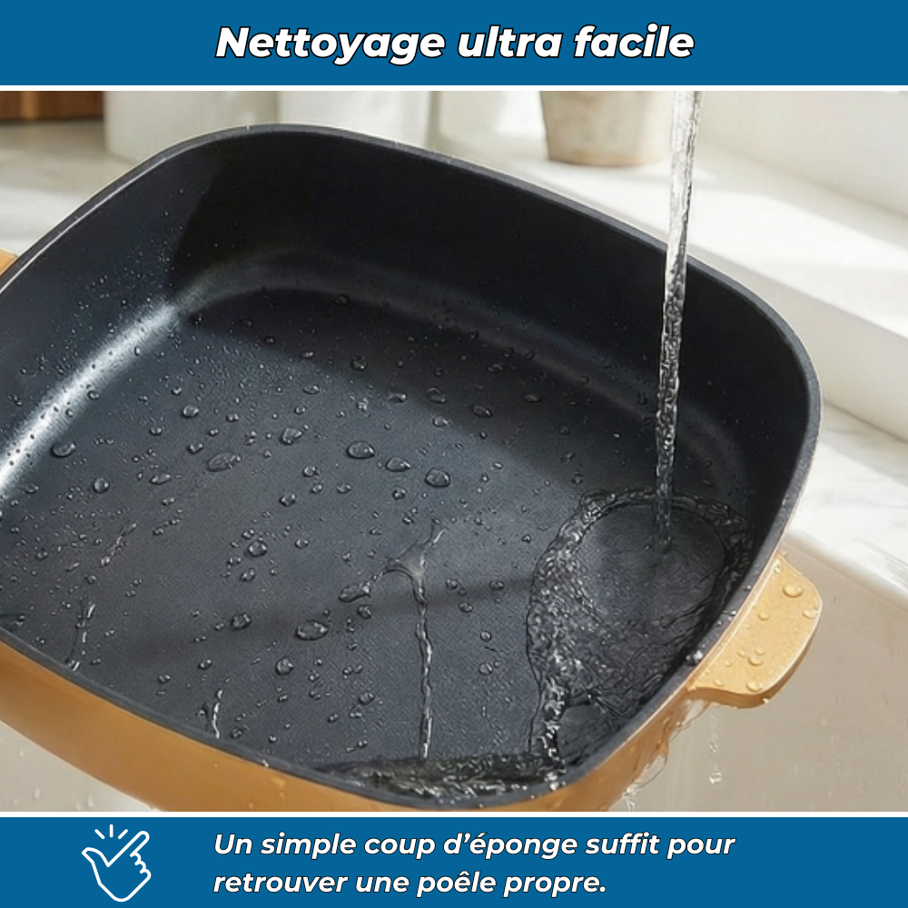 TitaneCook | Poêle Antiadhésive en Titane 30cm | Cuisine Saine Facile | Compatible Induction Gaz