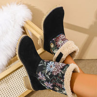Bottes de neige d’hiver brodées pour femme