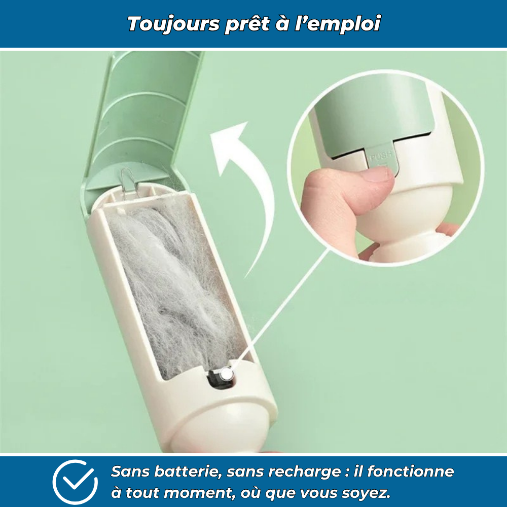 RolliPet – Éliminateur de poils d’animaux pratique et lavable