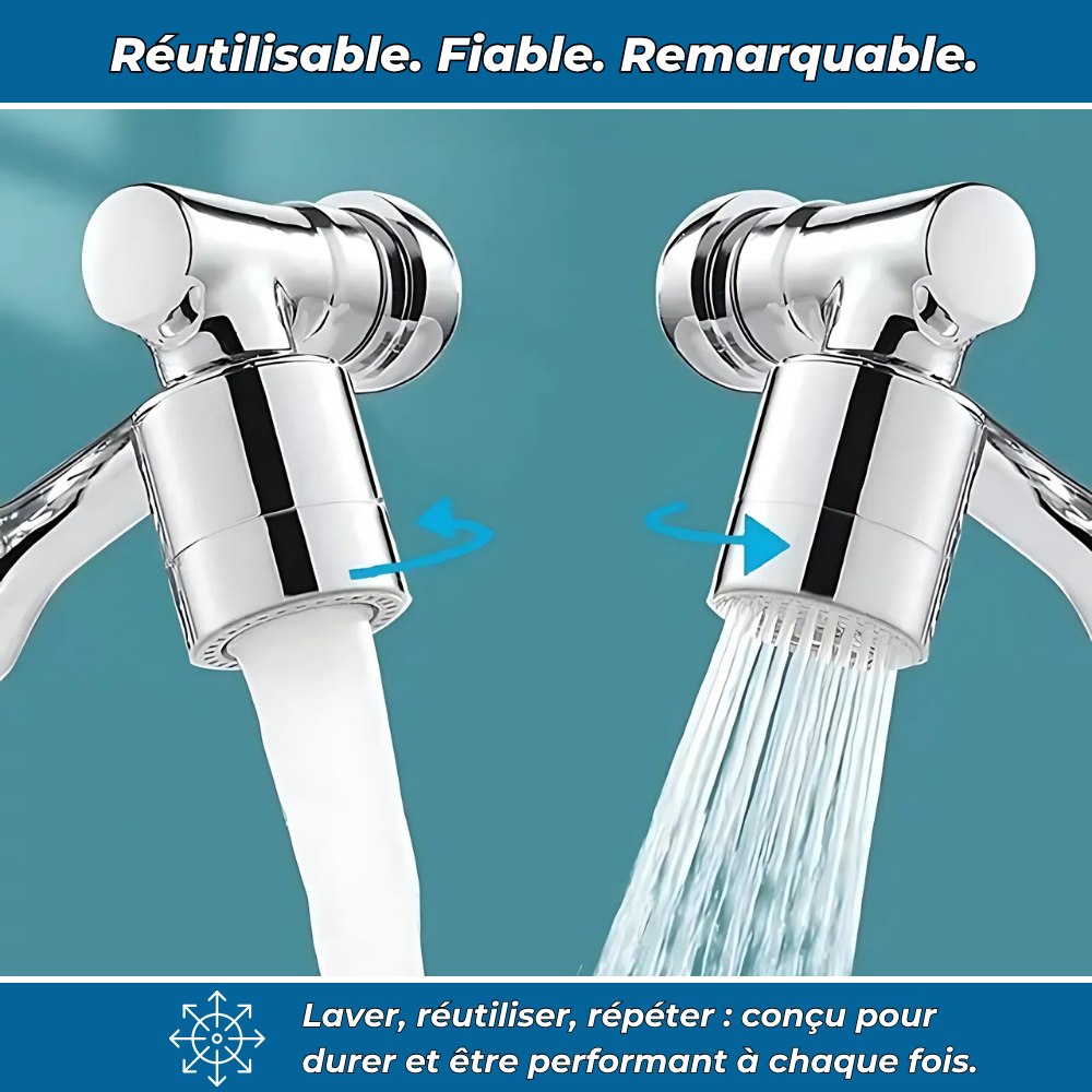 Robiflex - Extension Robinet 1440° Pivotant - Economiseur d'eau intégré