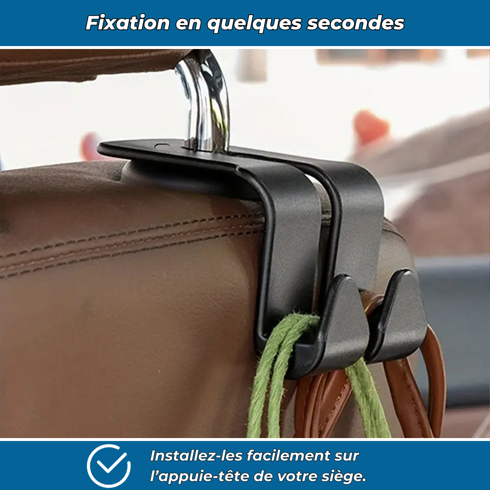Crochets de siège auto multifonctions - Lot de 2