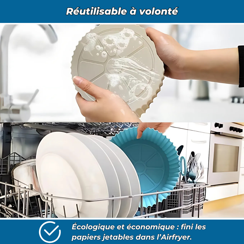 AirMoule - Lot de 2 moules silicone réutilisables pour Airfryer