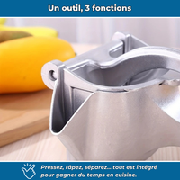 Agru'Max | Presse-agrumes manuel en acier | 3-en-1 pour jus frais