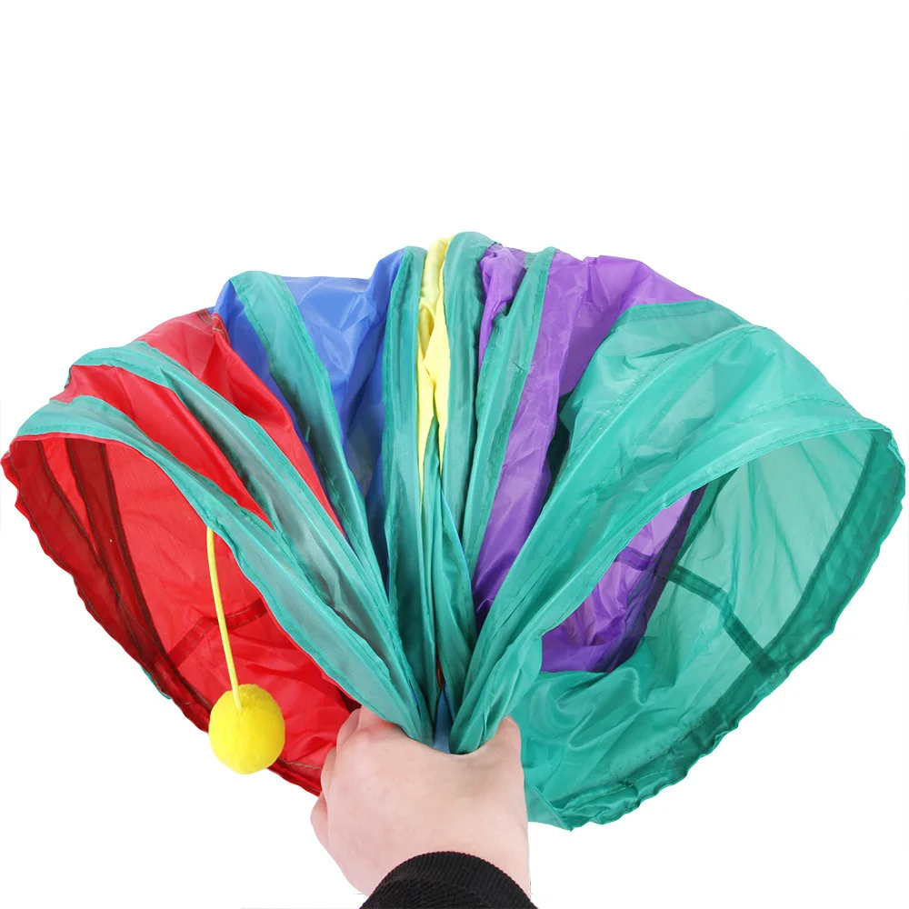 Tunnel de jeu pliable en S avec jouet suspendu pour chats