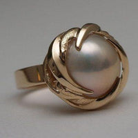 Bague vintage en or et perle