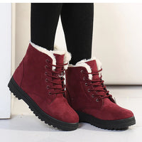 Bottes chaudes d'hiver à lacets pour femmes