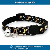 Collier de sécurité réglable pour chat avec clochette
