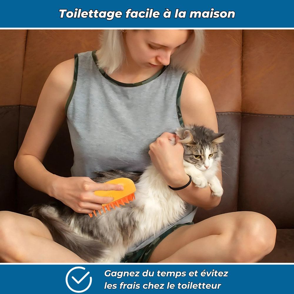 PetiBrosse – Brosse démêlante et anti-poils pour animaux