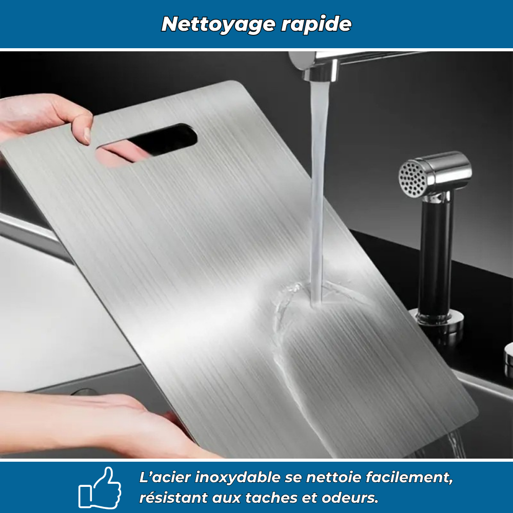 Planche à découper en titane anti-bactérienne double-face  | Durable et hygiénique