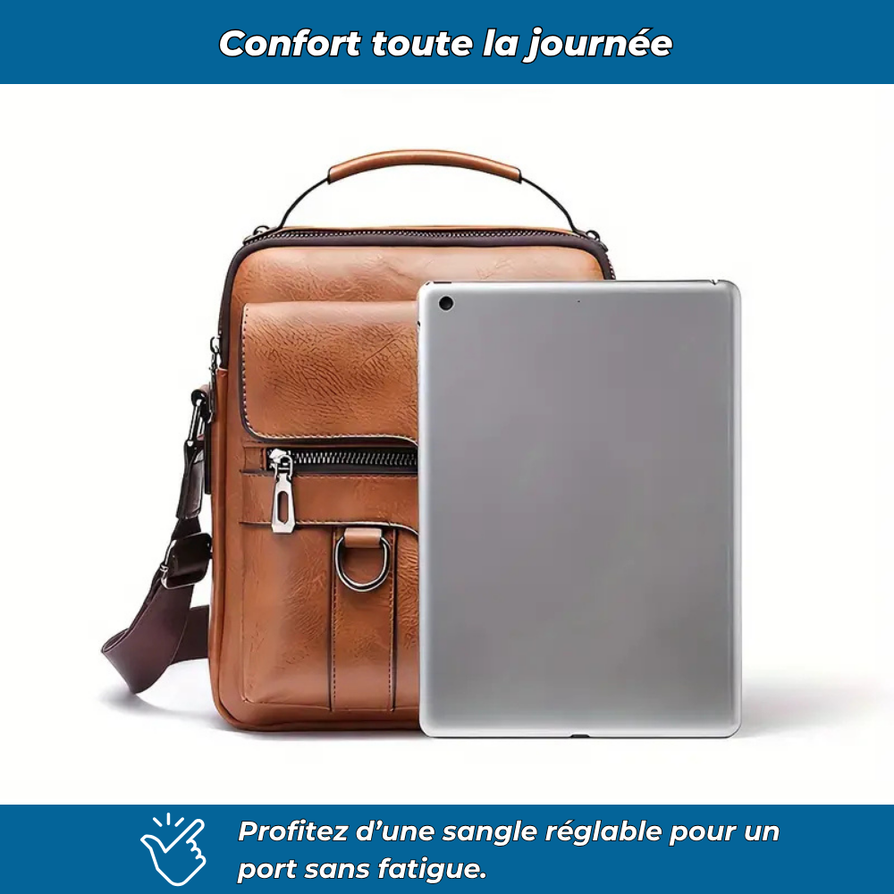 Sac à bandoulière vintage en cuir pour homme