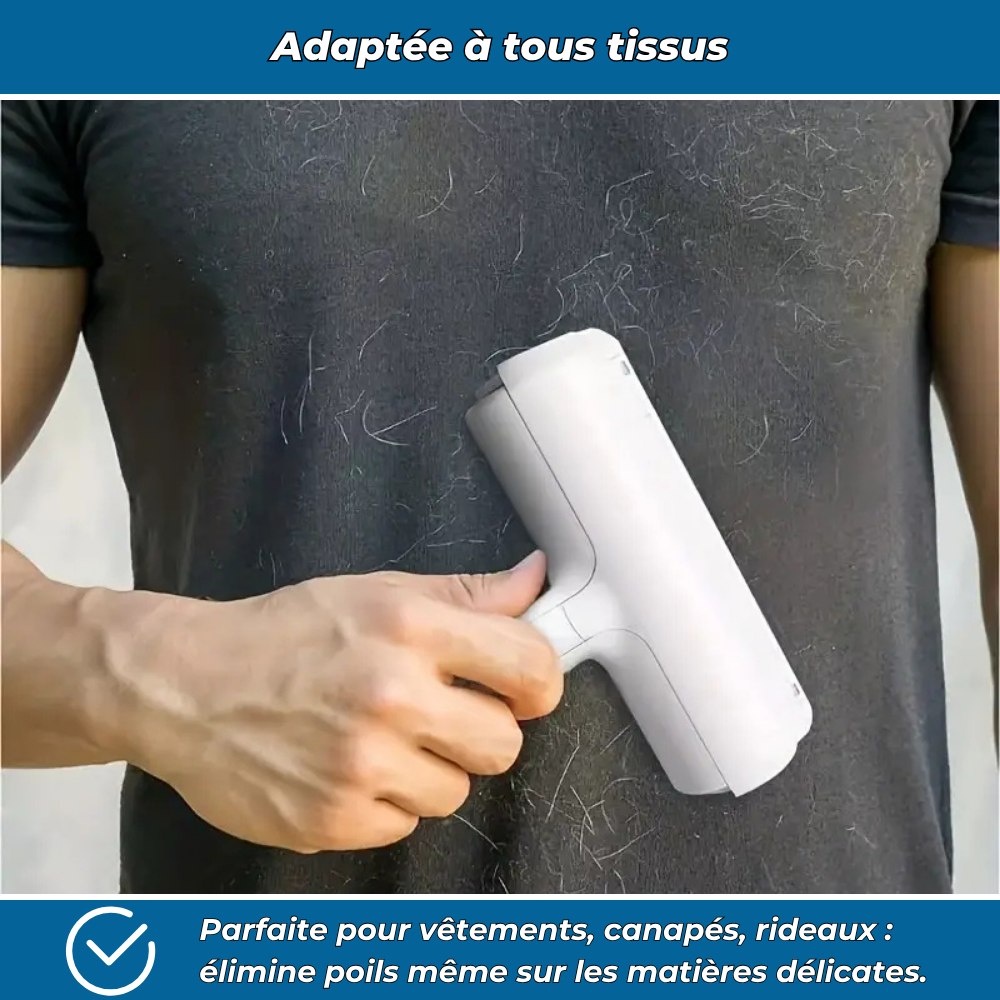 Brosse Anti-Poils  – Élimine les Poils de Chats et Chiens sur Vêtements et Canapés