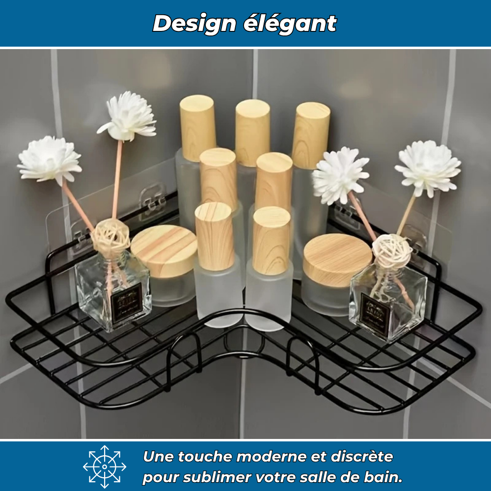 Étagère d’angle murale pour salle de bain